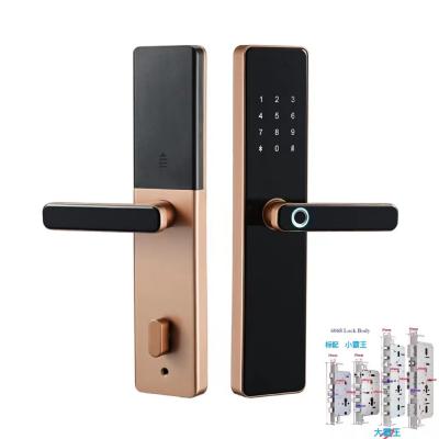 China 6068 Mortise TTlock Wifi Tuya Türschloss mit Fingerabdruck und Passwort zu verkaufen