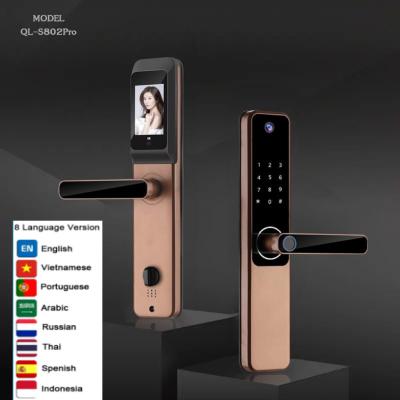 China Smart Life Fingerabdruck Türschloss Rot Bronze Tuya Video Smart Lock zu verkaufen