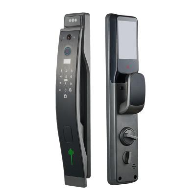 China Graue Gesichtserkennung Smart Door Lock Video Intercom Türschloss Aluminiumlegierung zu verkaufen