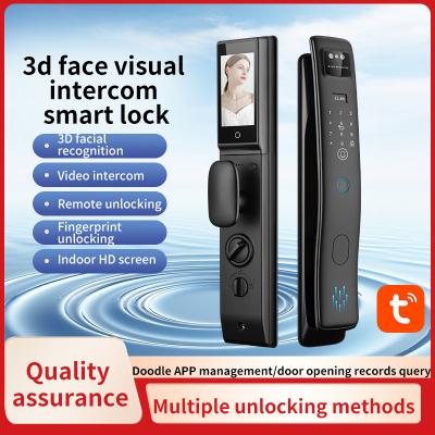 China 3D Face Smart Door Lock Fingerprint Video Calling Home Lock for sale