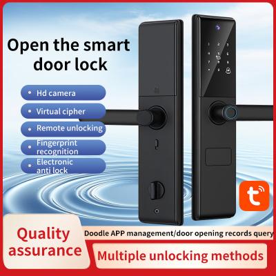 China Digital Viewer Lock Wifi Tuya APP Camera Lock Biometric Fingerprint Smart Door lock for sale