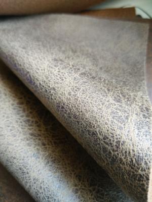 China Brown Durable Suede Leather Fabric , Faux Leather Fabric For Upholstery for sale