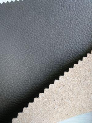 China Perforated Leather Material With Real Leather Effect , Black Leather Fabric for sale