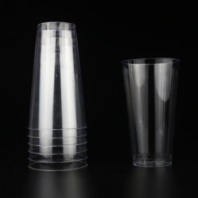 China Tazas de plástico transparentes redondas desechables de calidad alimentaria para jugo y agua en venta