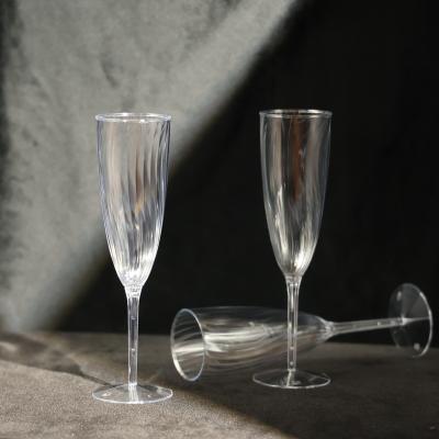 China Personalized Disposable Clear PS Plastic Cups Champagne Glasses For Wine Beverage for sale