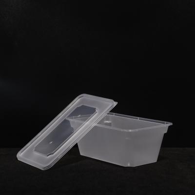 China Caja de comidas de plástico PP apilable Caja de comidas desechables para alimentos calientes y fríos en venta