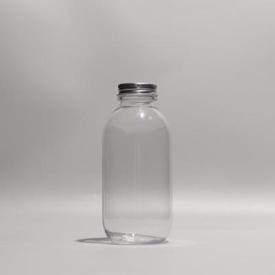 China Clear PET Plastic Juice Bottles 300ml Screw Cap Aluminum Tight Sealing for sale