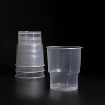 China 14OZ Transparent Plastic PP Juice Cups BPA Free Round With Flat / Dome Lid for sale