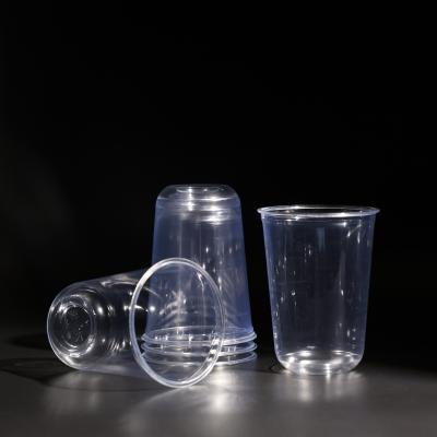 China 16oz PET plastic beker met stapelbaar ontwerp voor koude koffie koude sap Te koop