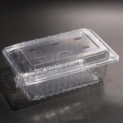 China Contenedor reutilizable rectangular de plástico para alimentos Caja de almacenamiento de alimentos PET Contenedor de almacenamiento de alimentos de plástico con tapa en venta