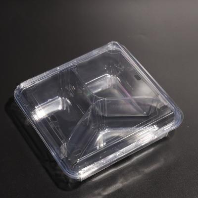 China Leak Proof Square Clear PET Food Containers for Freezing for sale