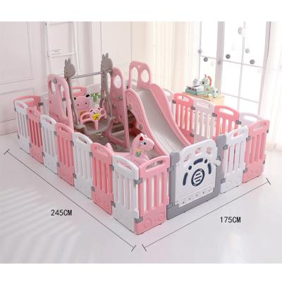 China Modern Baby Playing Folding Playpen With Slide Swing , Baby Fence Playpen for sale