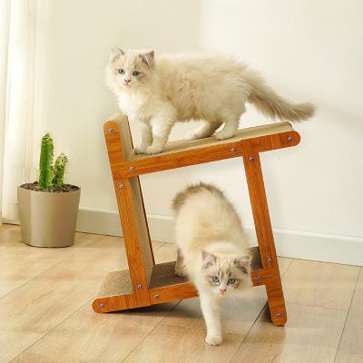 China Viable Vertical Cat Scratcher Pad Kitty Cat Scratcher Living Room Model Cardboard for sale