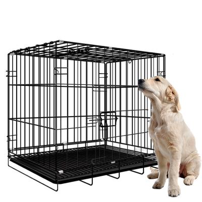 China Viable Steel Wire Hot Selling Amazon Wire Collapsible Dog Travel Stackable Cage For Car for sale