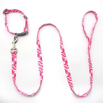 China Custom Walking Nylon Collar and Plaid Cute Outdoor Dog Leash for Pet Training for sale