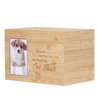 China Custom Wooden Bamboo Box Stocked For Pet Urns For Ashes With Photo for sale