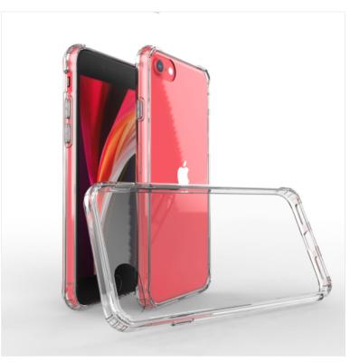 China 2022 Shockproof Clear Mobile Phone Accessories Anti-Yellowing TPU+Back Tempered Glass Phone Case For iPhone 7/8 Plus for sale