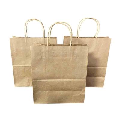 China Recycled Materials Customized Kraft Paper Shopping Bag Take Away Pouch for sale