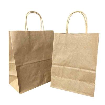 China Eco - Friendly Recycled Materials Kraft Paper Bag Custom Gift Packaging Bag With Handle for sale