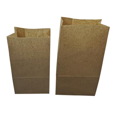 China High Quality Recycled Materials Food Kraft Paper Bag Flat Bottom Square Bottom Bag for sale