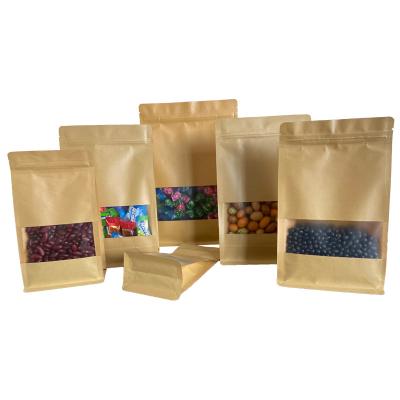 China Recycled Materials Laminated Printing Packaging Dates Stand Up Zip Lock Bag Brown Paper Bag for sale