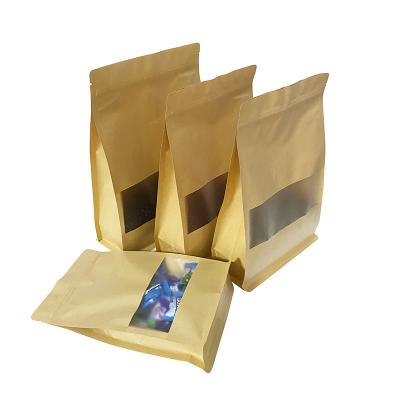 China Recycled Materials Logo Printed Sugar Recycled Plastic Lined Kraft Paper Bag With Window for sale