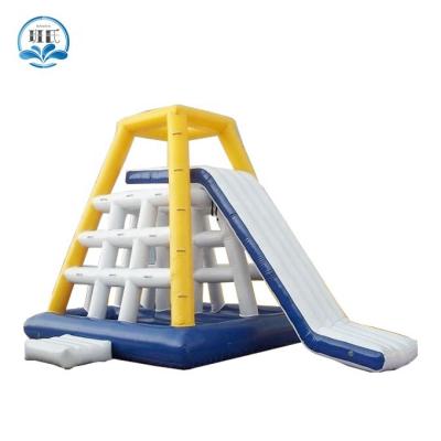 China Waterproof kids and adults summer watch out games water park obstacle water slide equiment inflatable water climbing game for sale