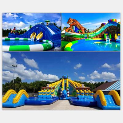 China Outdoor Entertainment Customized Giant Portable Backyard Inflatable Water Park For Land for sale