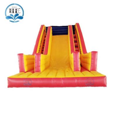 China Durable Commerical Grade 0.5mm PVC Tarpaulin 10 Meter Long Inflatable Dry Slide With Double Climb Lane For Kids. for sale