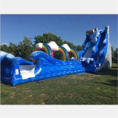 China Hot Selling Inflatable Slip N Water Slide / Waterproof Water Splash Giant Inflatable Water Slide For Aqua Park for sale