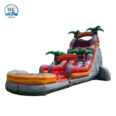 China Waterproof Coconut Trees Kids and Adults Blow Up Water Games Bouncy Summer Pool Water Slide Inflatable Water Slide Commercial for sale