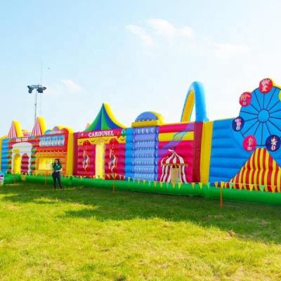 China 15years kids playground amusement inflatable park jumping castle with slide for amusement park for sale