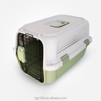 China Viable Hot Selling Outdoor Plastic Shipping Box Airplanes Pet Travel Cage Dog Pet Airplane Portable Crate for sale