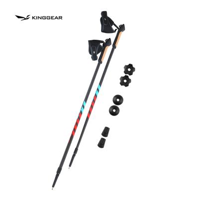 China Aluminum Cork Lightweight Noridic Walking Stick 2-Section 7075 Telescopic Walking Trekking Increasing Pole Nordic Walking for sale