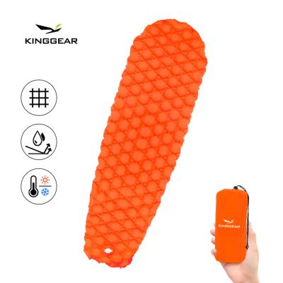 China Outdoor Camping Hiking KingGear Hand Pump Air Sleep Pad Lightweight Inflatable Moving Mat Waterproof Camping for sale