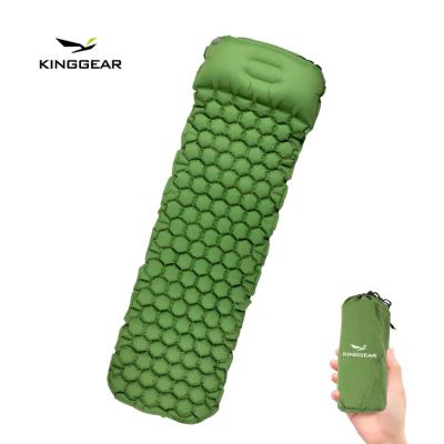 China Outdoor Camping Boosting KingGear Traveling Self Inflating Sleep Protection Mattress Lightweight Foam Double Inflatable Camping Rise Mattress for sale