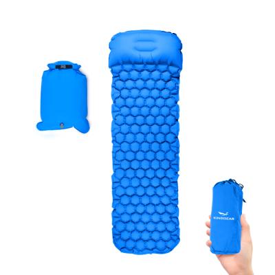 China Outdoor Camping Hiking KingGear Logo Custom Travel Protection Compact Lightweight Inflatable Sleeping Mat Air Mattress Camping Sleeping With Air Bag for sale