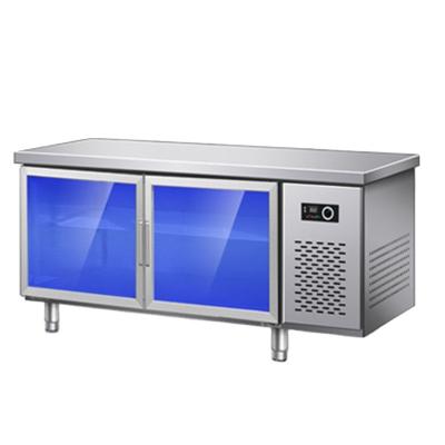 China Restaurant canteen hotel food shop danfoss compressor stainless steel restaurant processing workbench refrigerator and freezer for sale