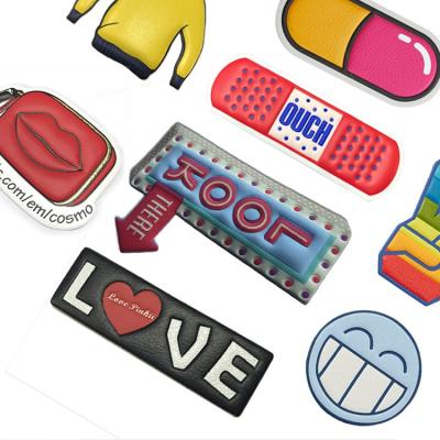 China Eco& Healthy Custom PU Adhesive Sticker Excellent Quality PU Patch Sticker For T-shirt Leather Washable PU Sticker 0.65M for sale