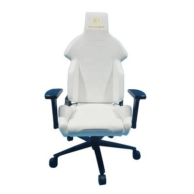 China Adjustable Swivel (Height) PU Sillas White Leather Gamer Racing Video Game Gaming Chair for sale