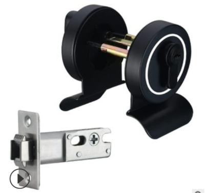 China Black color door deadbolt wood / iron pattern new matte door lock in zinc alloy material for sale