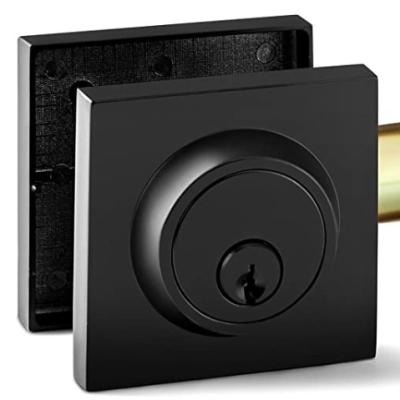 China Wooden / Iron Door Deadbolt High Security Color Matt Black Door Locks With Zinc Hardware for sale