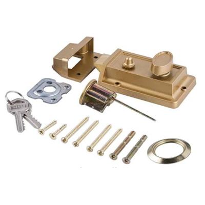 China Hot Selling Single Cylinder Rim Lock Wooden/Iron Door South Africa Rim Light Latches Night Latch for sale