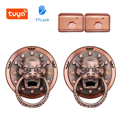 China Smart Door Lock Series Luxury Waterproof Fingerprint Password Card With TT Lock App Tuya Touch Handle Door Smart Door Lock for sale