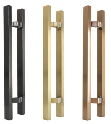 China Modern Kinds Colors Double Door Use Glass Handle Pull Pull Handles T-Handle Stainless Steel Glass H Pull for sale