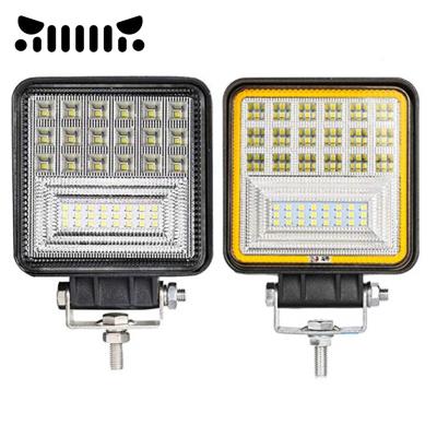 China Mini SUV ATV Aluminum Angel Eyes Led Work Light Yellow White Waterproof 3inch Truck Boat Spot Bar 126W 42led Work Light for sale