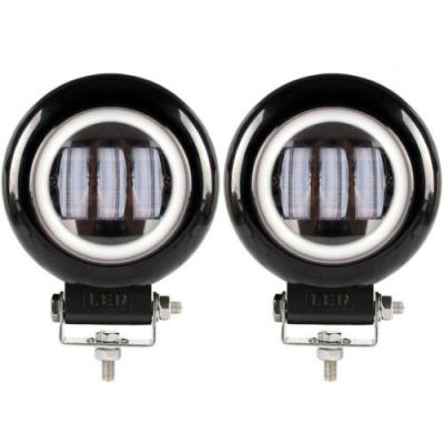 China Motorcycle Spotlight 5 Inch LED Angel Eyes 6D Lens Driving Lights Dirt Bike Work Light External Round Spotlights FOR Trucks UTV All Car for sale