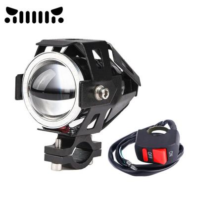 China LED Projector U7 Laser Cannon With Angel Eyes Ring Light Motorcycle Headlight Flashing Light Electric Car Modified Light TD-U720W for sale