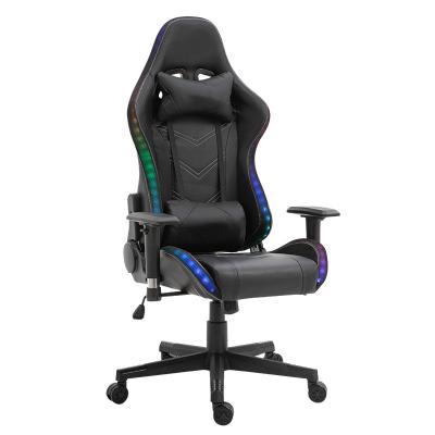 China High Quality (Height)Adjustable RGB Light Gaming Chair For Adults Led Office Executive Silla Light Gamer Chair With Headrest Support for sale