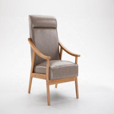 China China Factory New Design Wood Armchair Reclining Luxury Modern Leather Armchair for sale